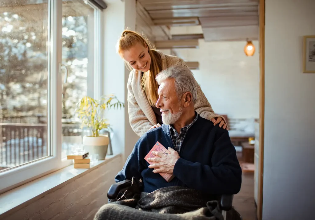 Senior companion providing friendship and support